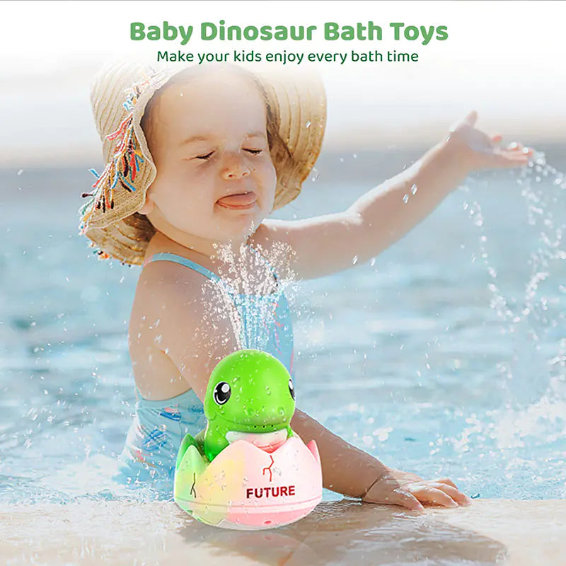 Dino Splash Bath Toy with Lights & Spray