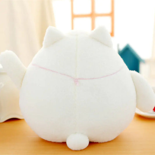 Charming Bell-Collared Lucky Cat Plush