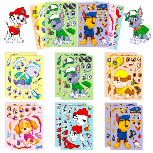 6-Pack DIY Face Swap Stickers for Kids Puzzles