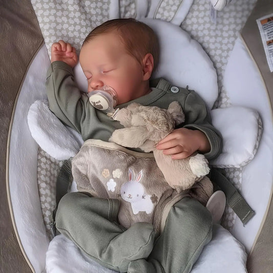 Realistic Newborn Boy Doll - 17-Inch Soft Lifelike Baby