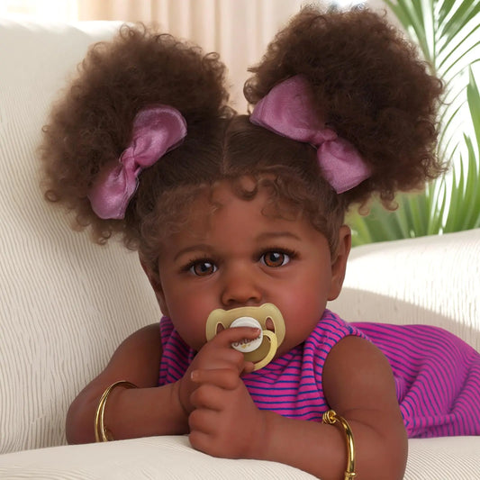 Caramel Joy Reborn Baby - 22" Realistic Newborn Doll with Taupe Eyes